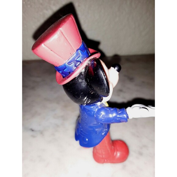 Mickey Mouse Disney World Epcot Red Hat Blue Jacket Yellow Bow Tie Red Pants 4" - Picture 3 of 4